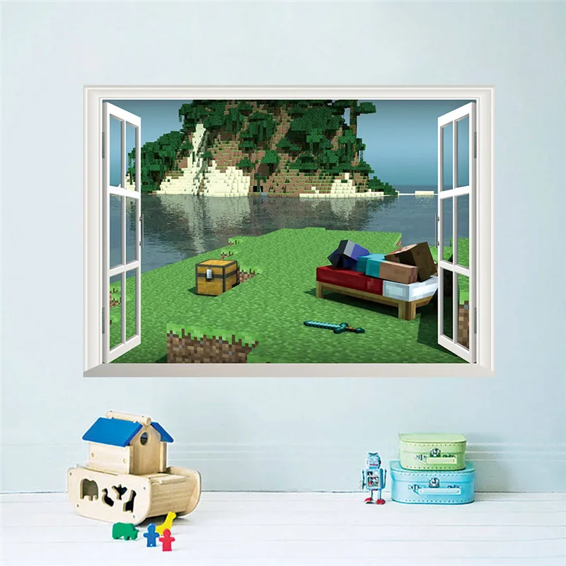 Cartoon 3D Window Minecraft Wall Stickers For Kids Rooms Mural Poster Home Decor Wall Decals Poster
Cartoon 3D Window Minecraft Wall Stickers For Kids Rooms Mural Poster Home Decor Wall Decals Poster