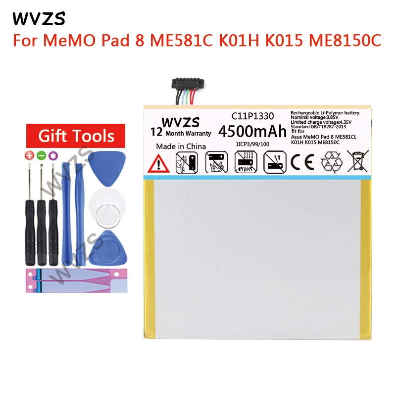 Wvzs 4500 mAh литий-ионный аккумулятор C11P1330 для Asus MeMO Pad 8 ME581C K01H K015 ME8150C батареи |
