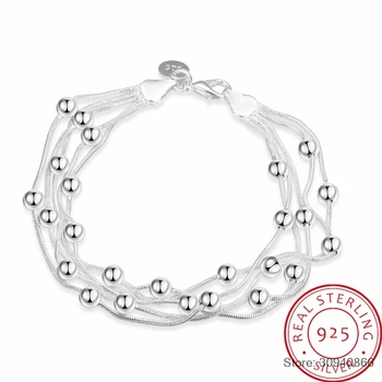 SMTCAT 925 delicate silver bracelet, 925 Sterling Silver Fine jewelry Five Line Balls Bracelet bangles Pulseiras de Prata
SMTCAT 925 delicate silver bracelet, 925 Sterling Silver Fine jewelry Five Line Balls Bracelet bangles Pulseiras de Prata