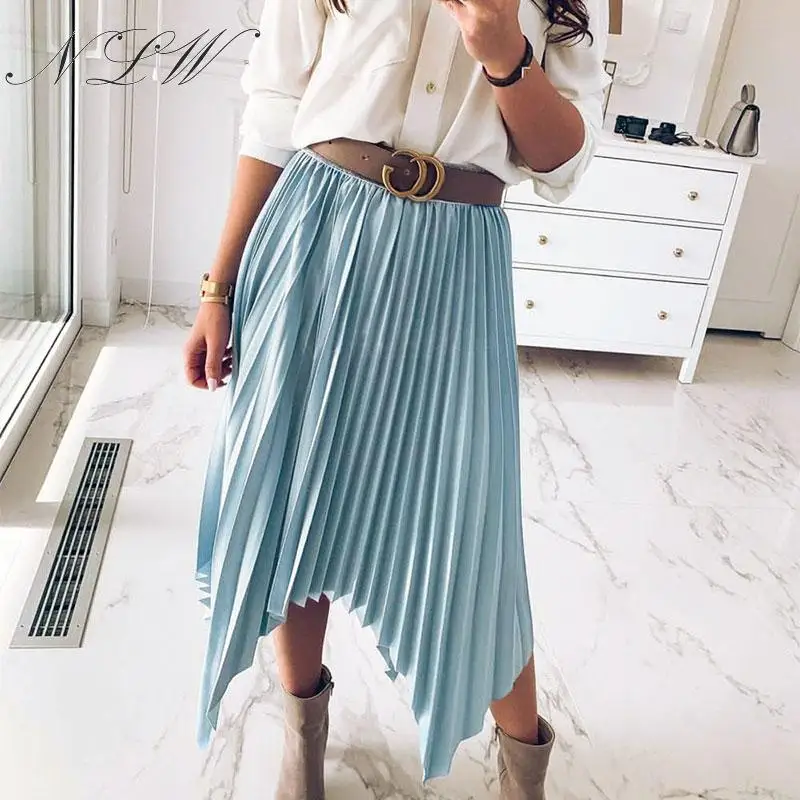 NLW High Waist Skirts Womens Autumn Winter Pleated Skirt Sequin Asymmetrical Midi Skirt Plus Size Faldas Mujer 2019 Fashion
NLW High Waist Skirts Womens Autumn Winter Pleated Skirt Sequin Asymmetrical Midi Skirt Plus Size Faldas Mujer 2019 Fashion