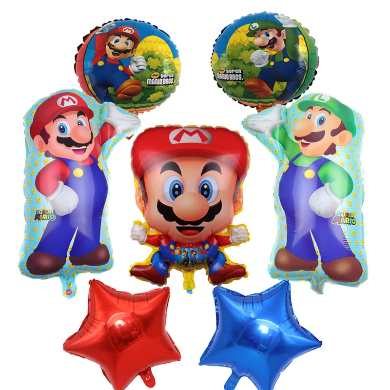 Фото 6 шт. Супер Марио воздушные шары 32 дюйма номер фольги шар мальчик - купить