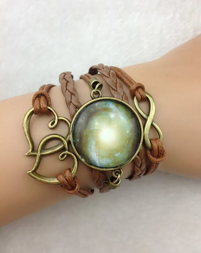 1pc Multilayer Braided Bracelet Bangles Milky Way Galaxy Glass Cabochon Infinity Charms Wristband Cuff Leather Bracelet 3980 
1pc Multilayer Braided Bracelet Bangles Milky Way Galaxy Glass Cabochon Infinity Charms Wristband Cuff Leather Bracelet 3980