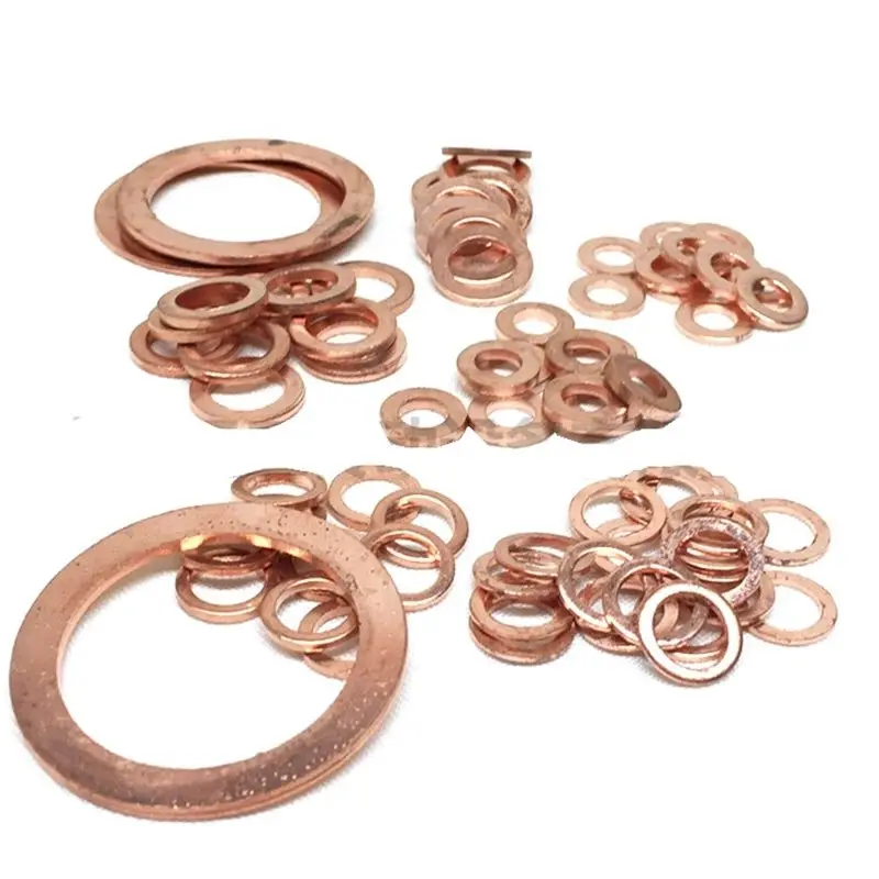 

50pcs 25mm x 21mm x 1mm Copper Crush Washers Seal Flat Ring Fastener Replacement