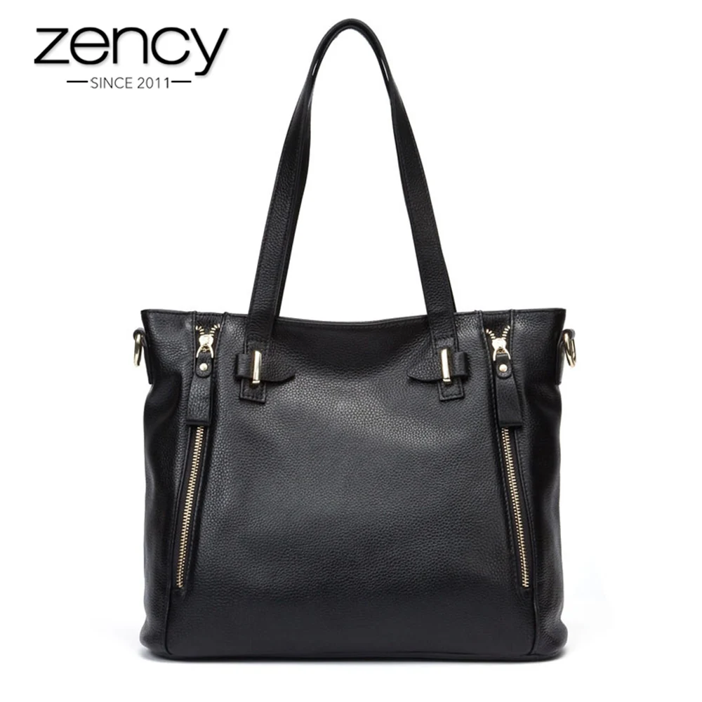 Zency Fashion Black Women Shoulder Bag 100% Genuine Cowhide Leather Handbag Female Messenger Crossbody Purse Grey High Quality 
Zency Fashion Black Women Shoulder Bag 100% Genuine Cowhide Leather Handbag Female Messenger Crossbody Purse Grey High Quality