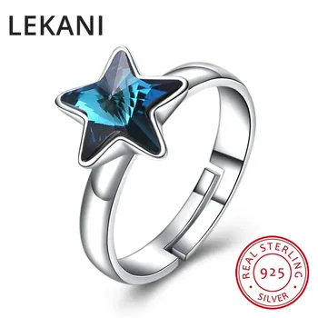 LEKANI Fine Jewelry Genuine Star Crystals From SWAROVSKI Open Rings Adjustable Real S925 Silver Finger Accessories For Women
LEKANI Fine Jewelry Genuine Star Crystals From SWAROVSKI Open Rings Adjustable Real S925 Silver Finger Accessories For Women
