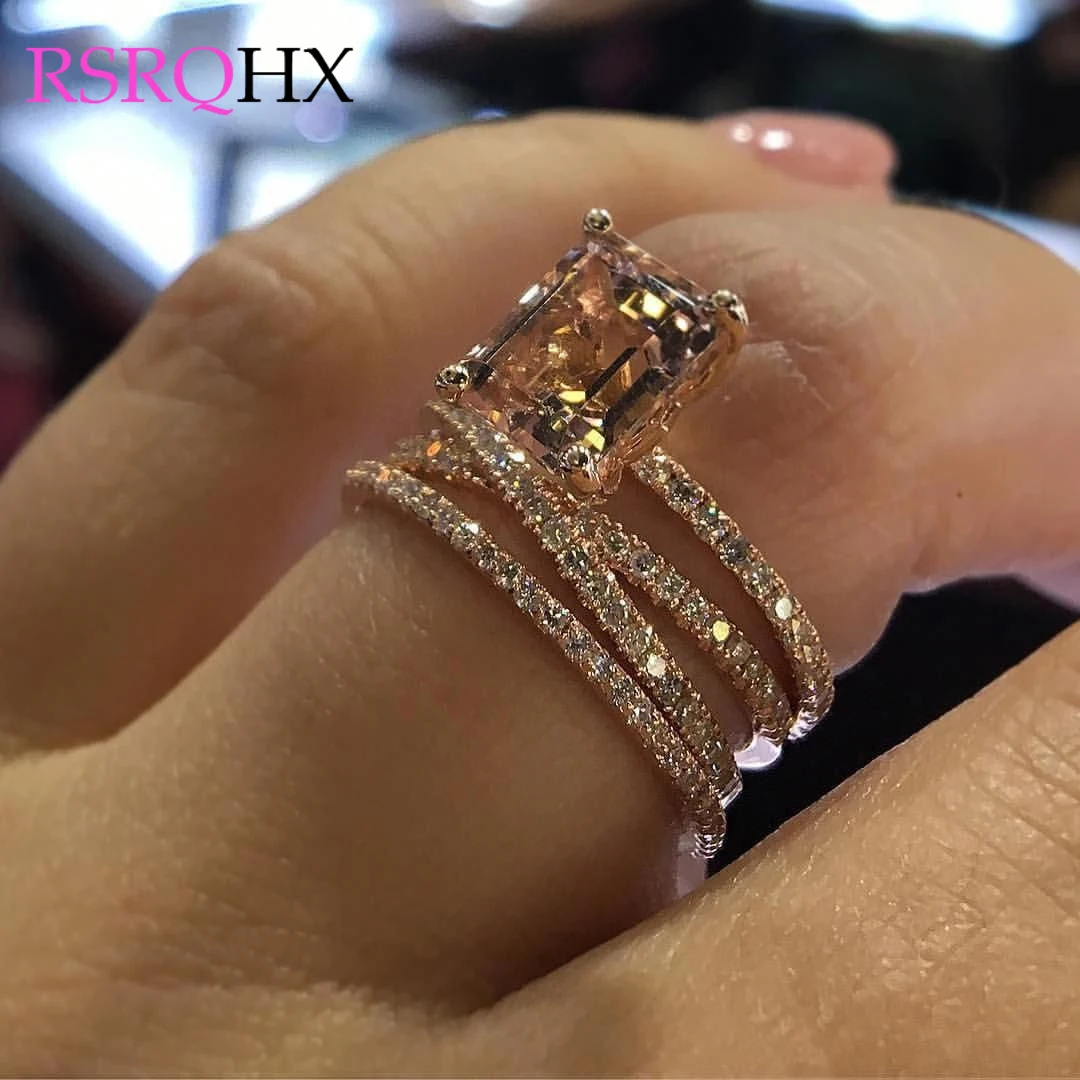 Crystal Shining Multilayer Rings for Women Girls Rose Gold Color Rhinestone Square Zircon Jewlery Party Wedding Engagement Gifts
Crystal Shining Multilayer Rings for Women Girls Rose Gold Color Rhinestone Square Zircon Jewlery Party Wedding Engagement Gifts