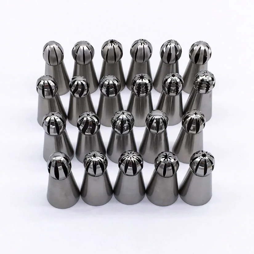 22 Pcs/set Stainless Steel Ball Tips Russian Icing Piping Nozzles Tips Pastry Cupcake Decorating Tools
22 Pcs/set Stainless Steel Ball Tips Russian Icing Piping Nozzles Tips Pastry Cupcake Decorating Tools