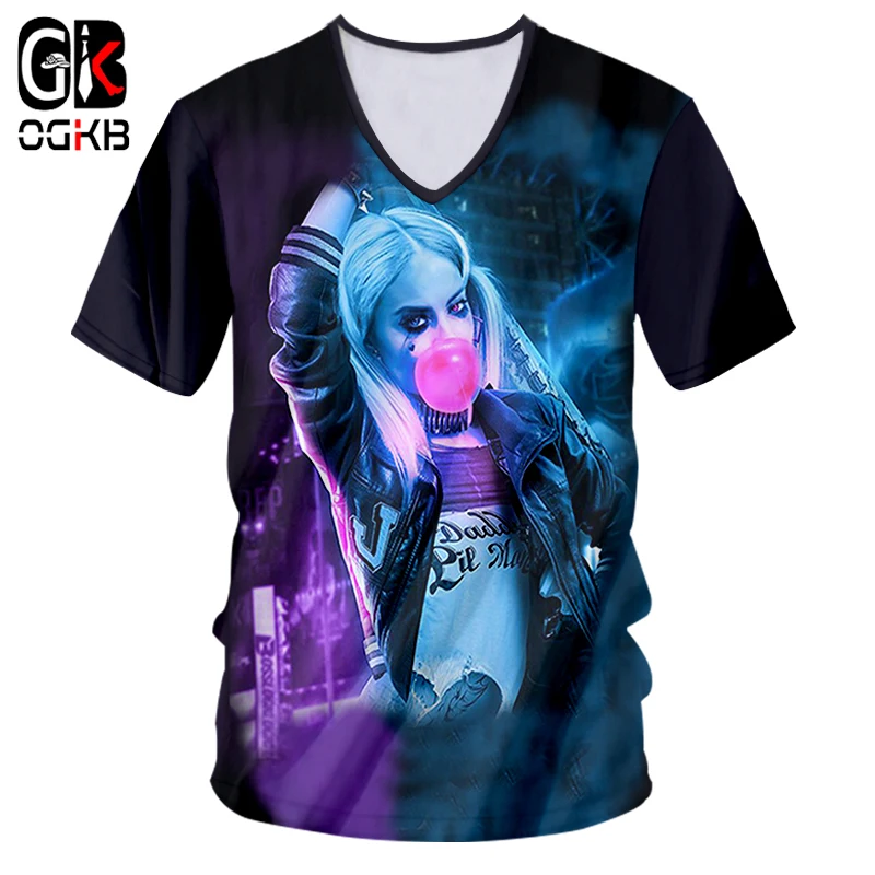 OGKB Sexy Deep V Neck Tshirt For Women/men's Summer Top 3d Digital Funny Print Harley Quinn T-shirt Homme Hiphop Fitness Tees
OGKB Sexy Deep V Neck Tshirt For Women/men's Summer Top 3d Digital Funny Print Harley Quinn T-shirt Homme Hiphop Fitness Tees