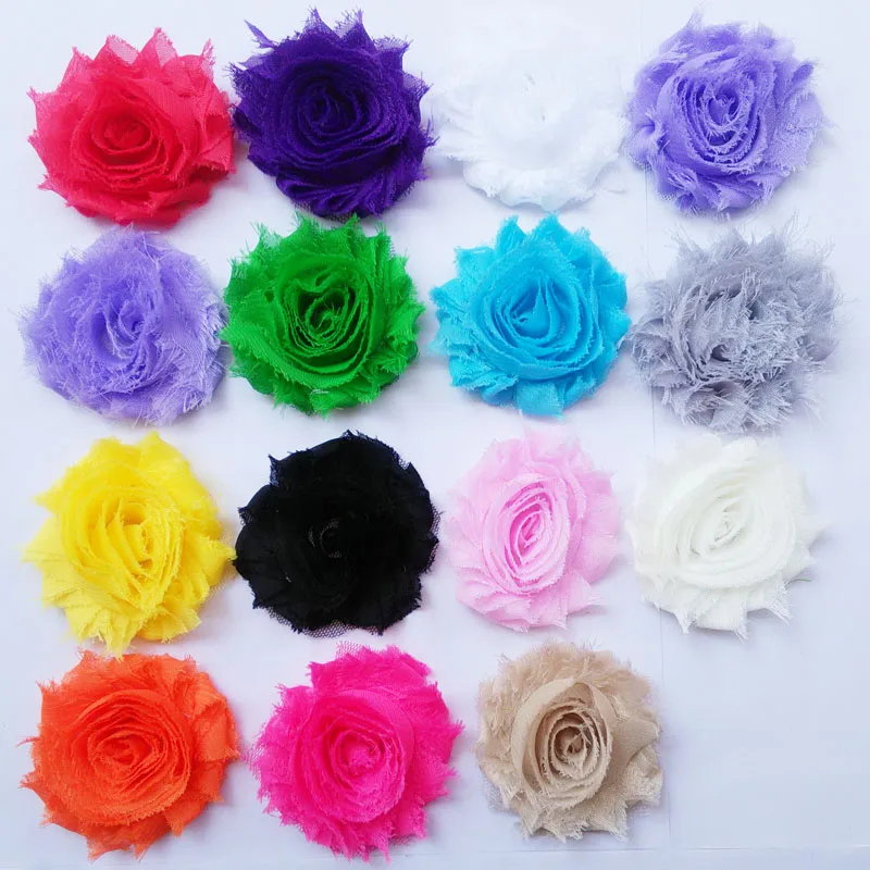 

2.5" Multi Frayed Shabby Flowers For Baby Headband Diy Hair Accessories Tutu Supplies 50pcs per lot