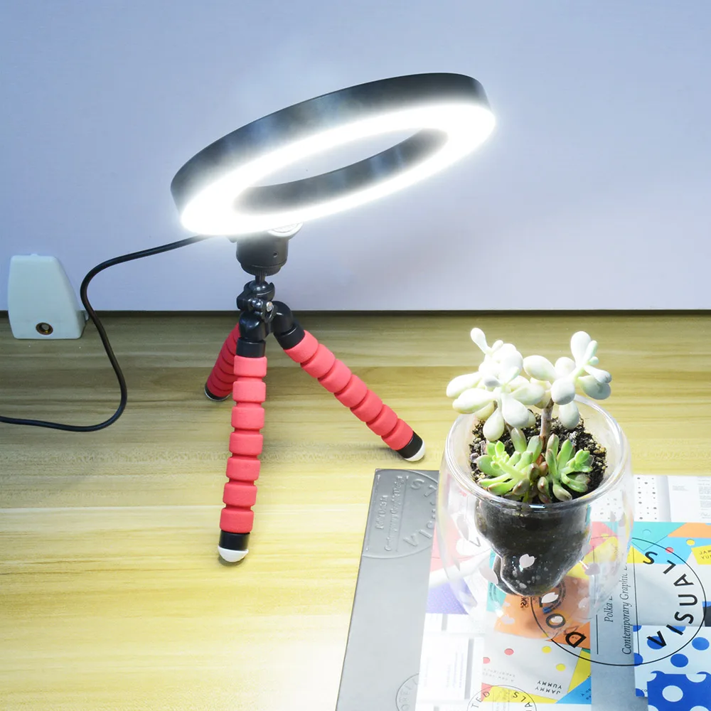 Photography LED Selfie Ring Light 16/26cm three-speed Stepless Lighting Dimmable With Cradle Head For Makeup Video Live Studio Photography LED Selfie Ring Light 16/26cm three-speed Stepless Lighting Dimmable With Cradle Head For Makeup Video Live Studio