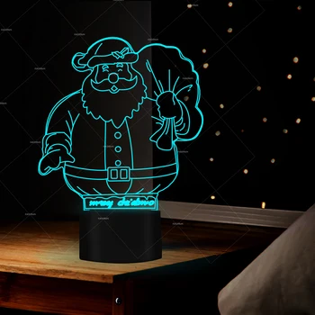 Cartoon Santa Claus design 3d optical night lights 7 changing colors as Christmas gift for holiday gift home club decor
Cartoon Santa Claus design 3d optical night lights 7 changing colors as Christmas gift for holiday gift home club decor