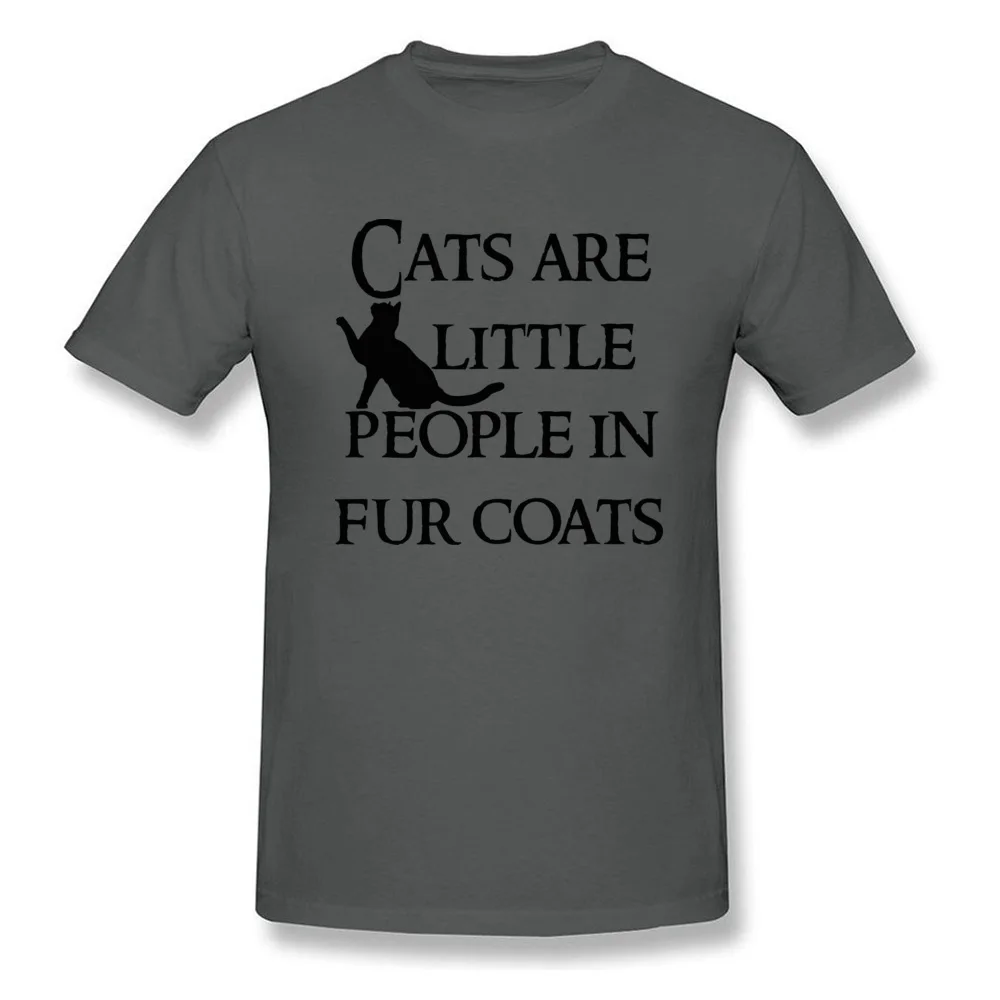 Cats are little people Men Graphic Design Tops & Tees O-Neck April FOOL DAY Pure Cotton T-shirts Customized Short Sleeve Tees Cats are little people carbon