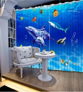 Modern Kids Room Curtains dolphin Decoration Curtains For Living Room Bedroom Underwater World Shade Blackout Drapes 
Modern Kids Room Curtains dolphin Decoration Curtains For Living Room Bedroom Underwater World Shade Blackout Drapes