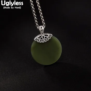 Uglyless 100% Real 925 Sterling Silver Natural Green Jade Round Pendants for Women Gemstones Fine Jewelry Thai Silver Necklaces
Uglyless 100% Real 925 Sterling Silver Natural Green Jade Round Pendants for Women Gemstones Fine Jewelry Thai Silver Necklaces