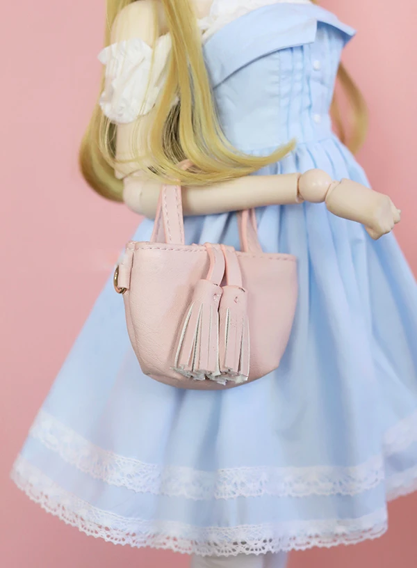 Кукольная сумка BJD розовая серая желтая Милая мини-сумка с кисточкой для 1/3 1/4 DD SD