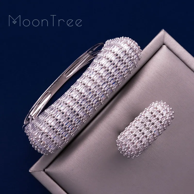 MoonTree Luxury Square Shape Full Cubic Zircons Copper Jewelry Wide Bangles Ring Set For Party Wedding Women Bridals Bijoux
MoonTree Luxury Square Shape Full Cubic Zircons Copper Jewelry Wide Bangles Ring Set For Party Wedding Women Bridals Bijoux