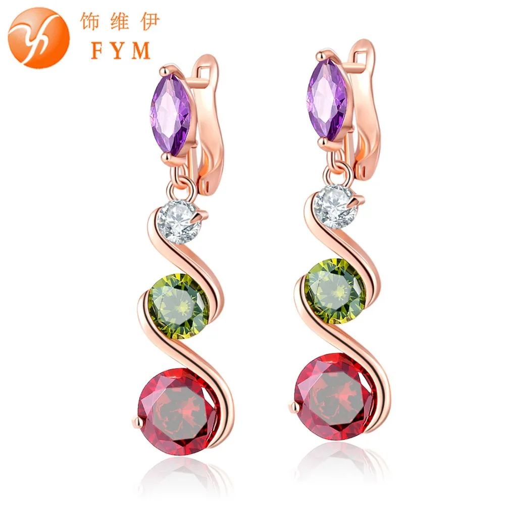 FYM New jewelry White Colorful Gold Plated round CZ Diamond Zircon Drop Earrings For Women Fashion Wedding Jewelry Earring Gift
FYM New jewelry White Colorful Gold Plated round CZ Diamond Zircon Drop Earrings For Women Fashion Wedding Jewelry Earring Gift