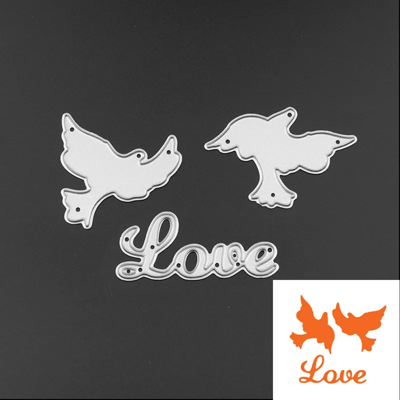 3pcs/Set New Love Dove Peace Pegion Metal Steel Cutting Dies Stencil for DIY Scrapbooking Album Paper Cards Decorative Crafts 
3pcs/Set New Love Dove Peace Pegion Metal Steel Cutting Dies Stencil for DIY Scrapbooking Album Paper Cards Decorative Crafts