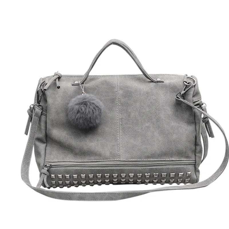 2019 spring New style WOMEN'S bag European and American fashion nubuck leather locomotive large bag riveted hand shoulder WOMEN'
2019 spring New style WOMEN'S bag European and American fashion nubuck leather locomotive large bag riveted hand shoulder WOMEN'