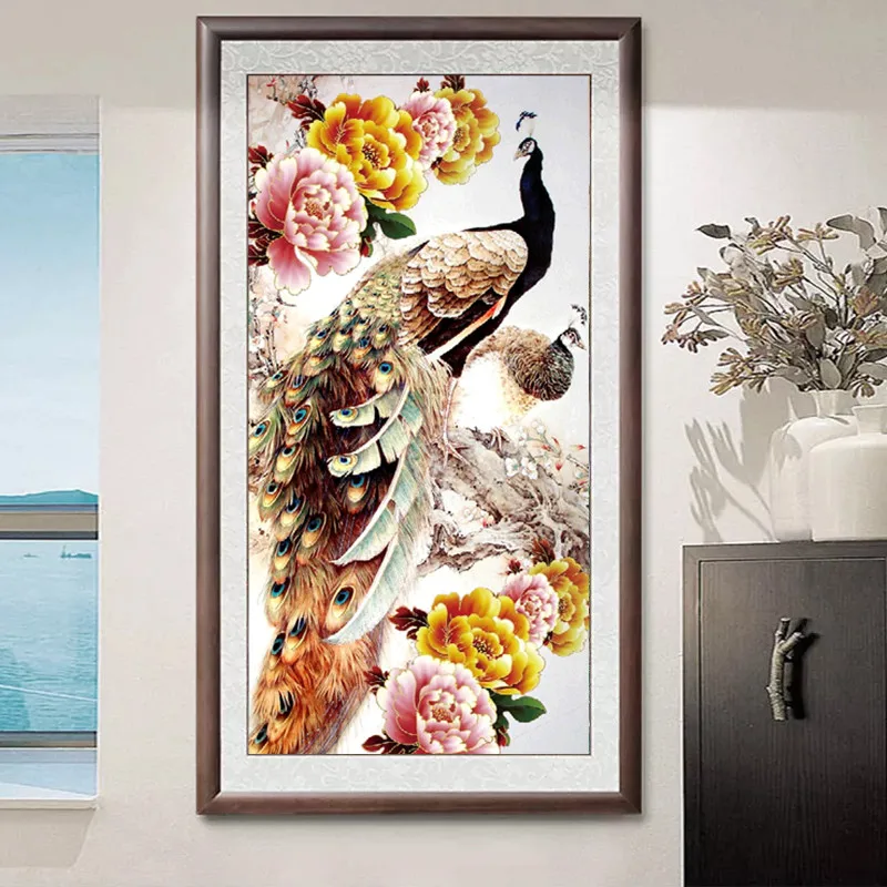 DIY 5D crystal diamond embroidery mosaic flower rich peacock diamond painting cross stitch suit home decoration 100x50cm
DIY 5D crystal diamond embroidery mosaic flower rich peacock diamond painting cross stitch suit home decoration 100x50cm
