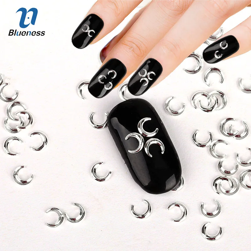 Blueness Metal Moon Design Charms 3D Copper Nail Art Decorations Silver Color Glitter Crescent Studs Supplies
Blueness Metal Moon Design Charms 3D Copper Nail Art Decorations Silver Color Glitter Crescent Studs Supplies