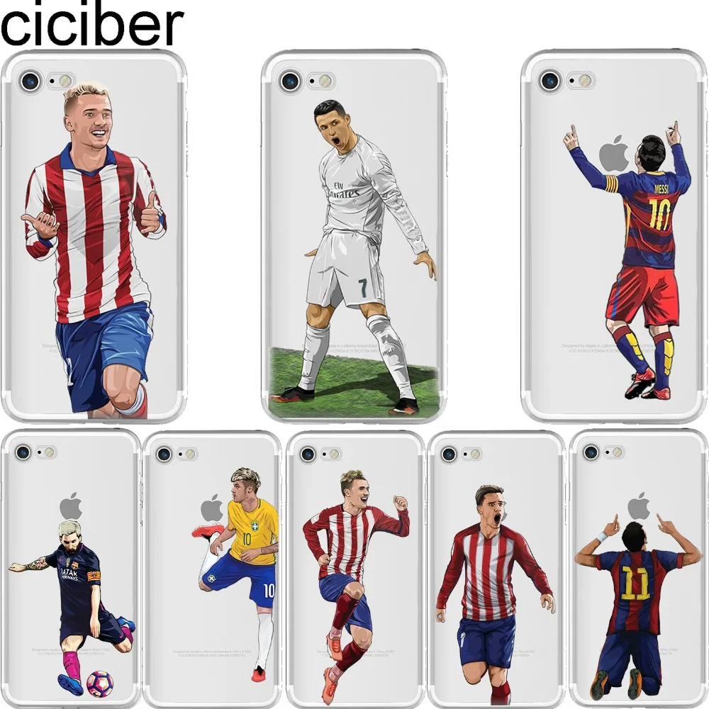 ciciber Soccer Cartoon Cristiano Ronaldo messi Neymar soft silicone phone cases cover for iphone 6 6S 7 8 plus 5S SE X Capinha
ciciber Soccer Cartoon Cristiano Ronaldo messi Neymar soft silicone phone cases cover for iphone 6 6S 7 8 plus 5S SE X Capinha