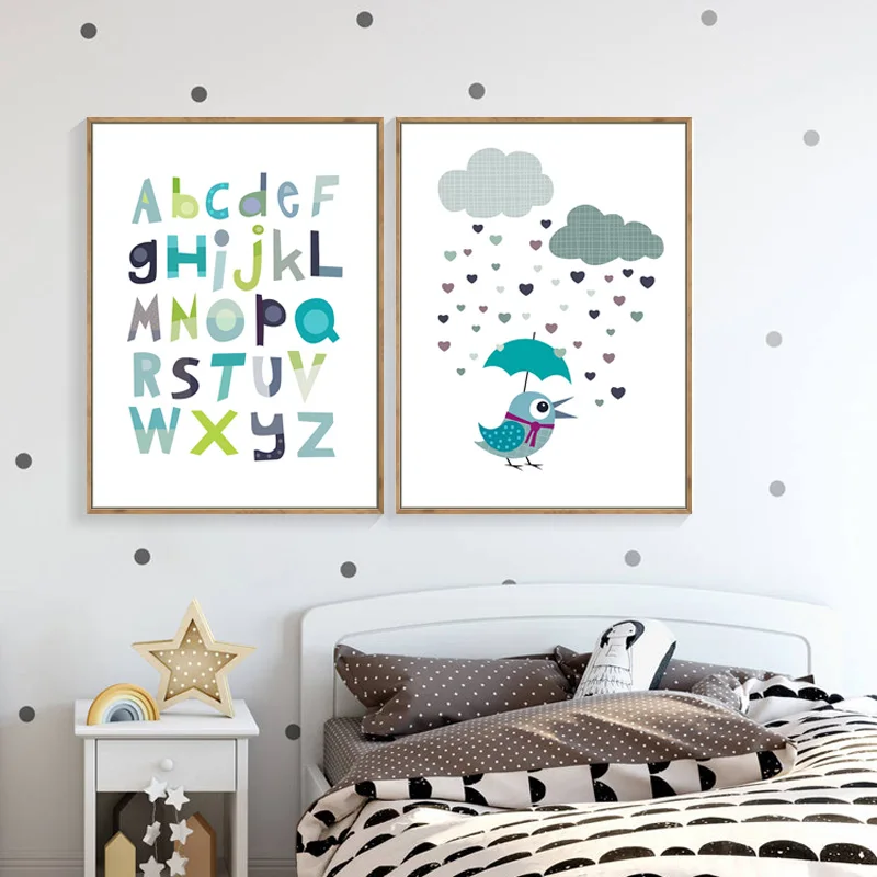 Colorful English Letters Posters And Prints Cartoon Raining Wall Art Canvas Painting Wall Pictures For Children Room FG0129
Colorful English Letters Posters And Prints Cartoon Raining Wall Art Canvas Painting Wall Pictures For Children Room FG0129