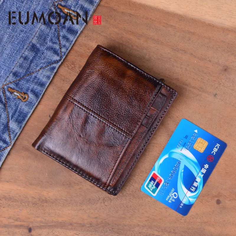EUMOAN Men's wallet Multi-card top layer cowhide leather retro casual short coin purse Clutch bag Leather men's bag
EUMOAN Men's wallet Multi-card top layer cowhide leather retro casual short coin purse Clutch bag Leather men's bag
