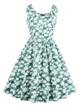 Nice New Summer Nice Dress Pin Up Green Sleeveless A Line O Neck Party Dress Fashion Tank Style Flower Print Retro Dresses
Nice New Summer Nice Dress Pin Up Green Sleeveless A Line O Neck Party Dress Fashion Tank Style Flower Print Retro Dresses
