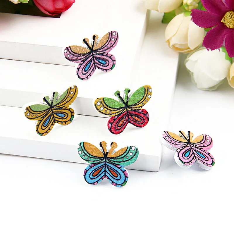 50Pcs 27*20mm Multiy Color Cute Butterfly Botones Knopf No Holes Printing Wooden Buttons Scrapbooking Sewing Accessories
50Pcs 27*20mm Multiy Color Cute Butterfly Botones Knopf No Holes Printing Wooden Buttons Scrapbooking Sewing Accessories