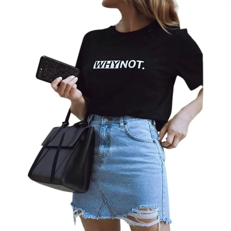 2019 Women Cotton Summer Letters Printed Short Sleeve Round Collar Casual Concise All-match T-shirtshite Black Red Tees!
2019 Women Cotton Summer Letters Printed Short Sleeve Round Collar Casual Concise All-match T-shirtshite Black Red Tees!