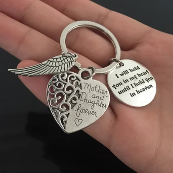 Motivation Bereavement Memorial Heart Gift Mother And Daughter Forever Keyring Angel Wing Fashion DIY Alloy Jewelry Keychain
Motivation Bereavement Memorial Heart Gift Mother And Daughter Forever Keyring Angel Wing Fashion DIY Alloy Jewelry Keychain