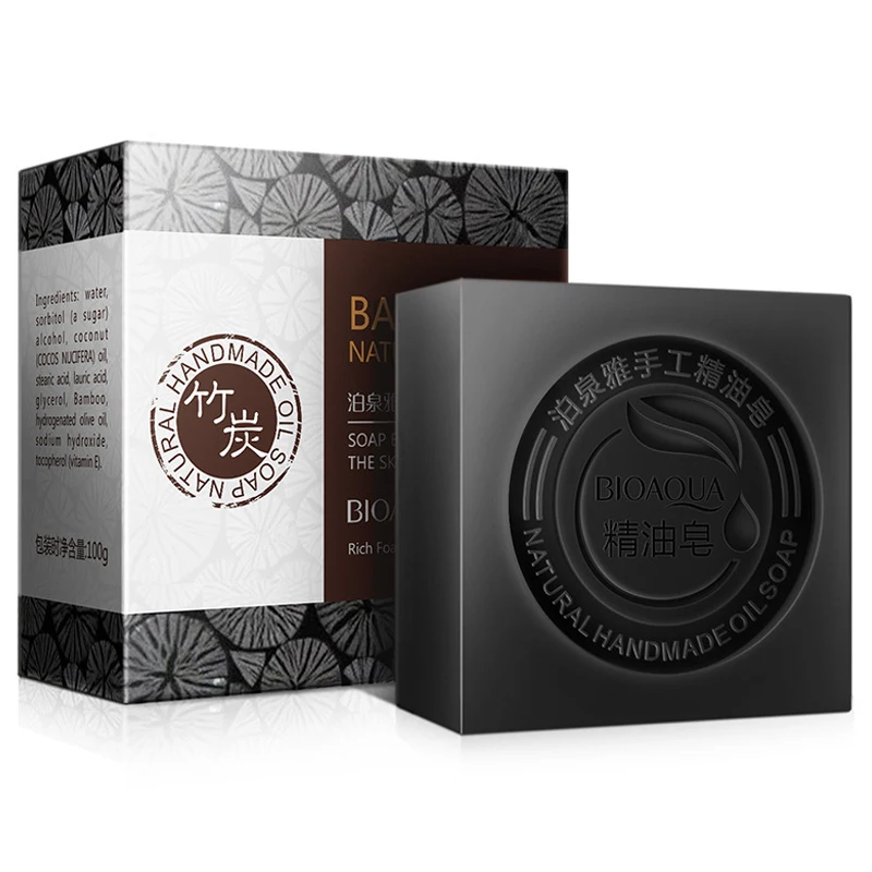 Essential oils Soap Bamboo Charcoal Handmade Soap Whitening Treatment Blackhead Remover Acne Oil Control 100g
Essential oils Soap Bamboo Charcoal Handmade Soap Whitening Treatment Blackhead Remover Acne Oil Control 100g