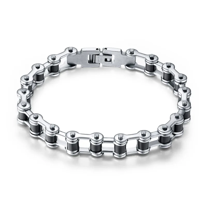 Top Quality Men's Motor Bike Chain Motorcycle Chain Bracelet Bangle Stainless Steel Jewelry with Silicone
Top Quality Men's Motor Bike Chain Motorcycle Chain Bracelet Bangle Stainless Steel Jewelry with Silicone