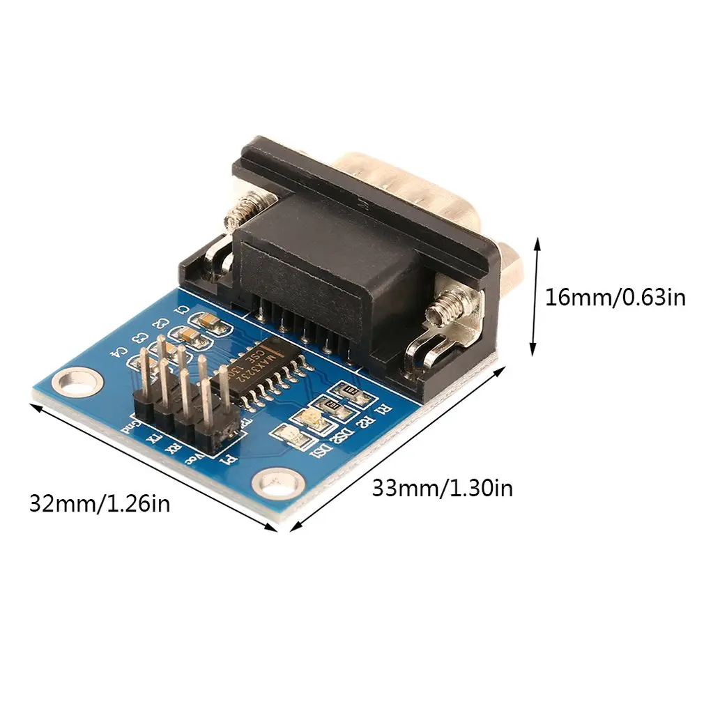 MAX3232 RS232 to TTL Serial Port Converter Module DB9 Connector MAX232 Diy Kit Electronic PCB Board Module
MAX3232 RS232 to TTL Serial Port Converter Module DB9 Connector MAX232 Diy Kit Electronic PCB Board Module