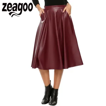 Zeagoo 2019 Women Elastic Waist Synthetic Leather Calf Pleated Skirt Calf Length Solid Casual Party Midi Skirts Women Saia
Zeagoo 2019 Women Elastic Waist Synthetic Leather Calf Pleated Skirt Calf Length Solid Casual Party Midi Skirts Women Saia