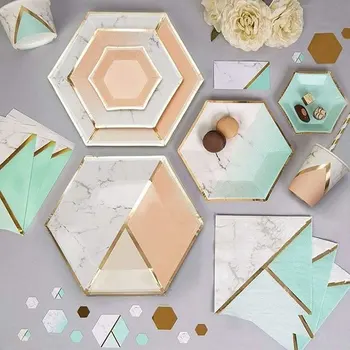 Gold Pink Mint Green Paper Disposable Tableware Party Decoration Tissue Paper Tableware Plates Cups Napkins Straw Party Supplies
Gold Pink Mint Green Paper Disposable Tableware Party Decoration Tissue Paper Tableware Plates Cups Napkins Straw Party Supplies