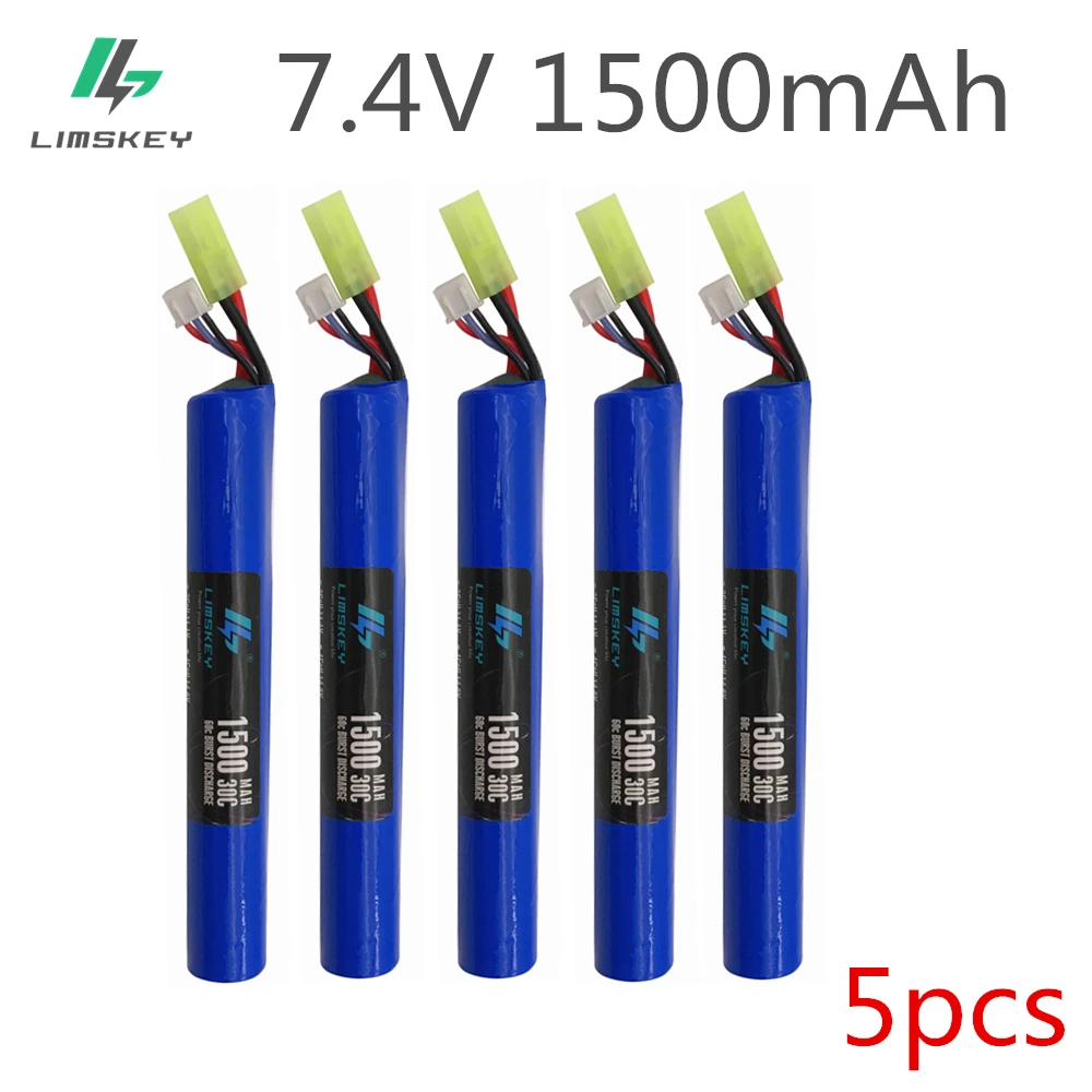 5pcs RC lithium battery 7.4V 1500mah 30C AKKU Mini Airsoft Gun Battery RC Model 30C Bateria 18650 Tamiya
5pcs RC lithium battery 7.4V 1500mah 30C AKKU Mini Airsoft Gun Battery RC Model 30C Bateria 18650 Tamiya