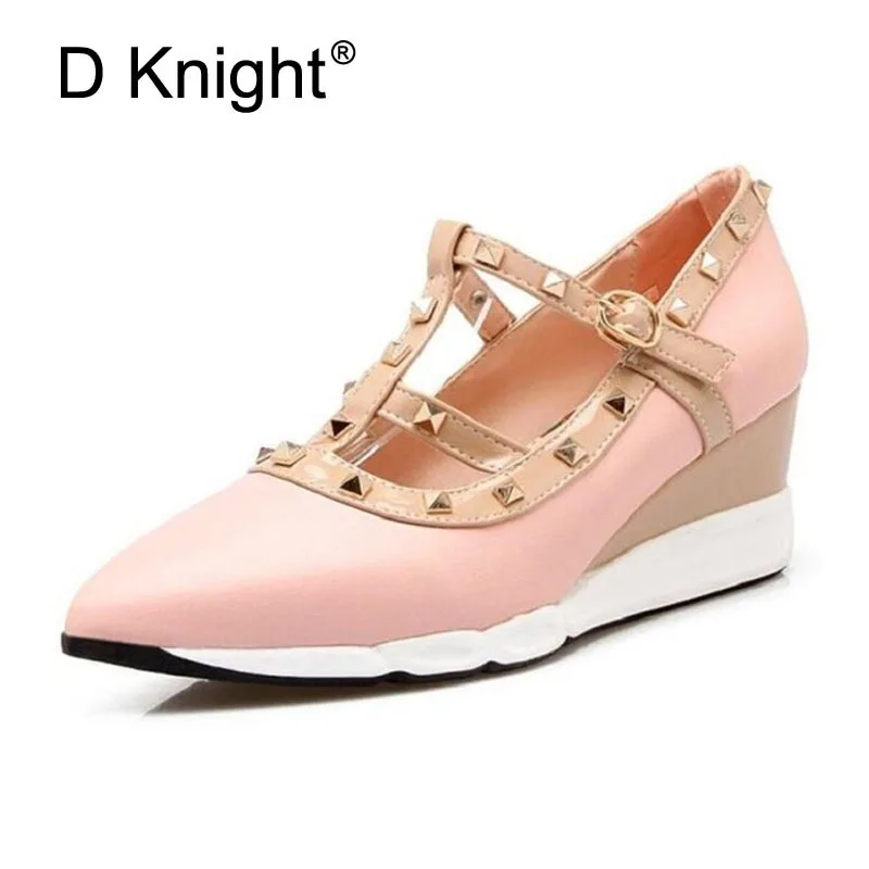 Rivet Pointed Toe Women High Heels 2017 Autumn Wedges Heel Buckle Strap Classics Office Lady Pumps Women Shoes Beige Black Pink
Rivet Pointed Toe Women High Heels 2017 Autumn Wedges Heel Buckle Strap Classics Office Lady Pumps Women Shoes Beige Black Pink