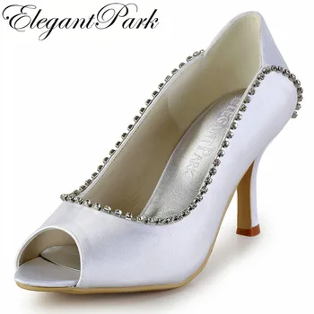 ElegantPark Women Pumps EP2077 Fashion White Peep Toe High Heel Rhinestones Chain Satin Bridal Wedding Shoes
ElegantPark Women Pumps EP2077 Fashion White Peep Toe High Heel Rhinestones Chain Satin Bridal Wedding Shoes