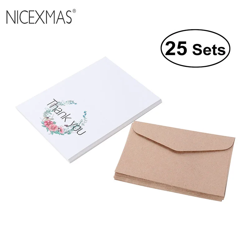 NICEXMAS 25 Sets Thankyou Card Set Decorative Kraft Paper Portable Flower Envelope Suits Message Card for Party Wedding Birthday
NICEXMAS 25 Sets Thankyou Card Set Decorative Kraft Paper Portable Flower Envelope Suits Message Card for Party Wedding Birthday