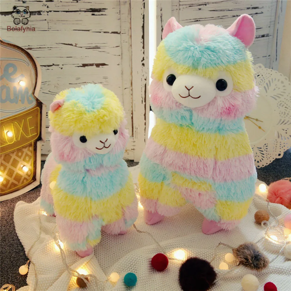 

Children Stuffed Plush Toy Rainbow Alpaca Doll Baby Kids Christmas Birthday Valentine's Day Gift