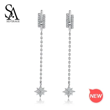 SA SILVERAGE 925 Sterling Silver Star Drop Earrings For Woman 925 Silver Earrings Gemstone Long Dangle Earrings Fine Jewelry
SA SILVERAGE 925 Sterling Silver Star Drop Earrings For Woman 925 Silver Earrings Gemstone Long Dangle Earrings Fine Jewelry