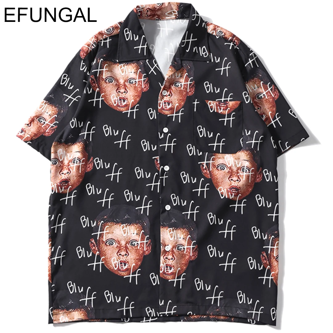 EFUNGAL Bluff Boy Full Printed Hip Hop Shirts Harajuku Tops Tees 2019 Summer Hawaii Short Sleeve Men's Shirt Streetwear Clothing
EFUNGAL Bluff Boy Full Printed Hip Hop Shirts Harajuku Tops Tees 2019 Summer Hawaii Short Sleeve Men's Shirt Streetwear Clothing