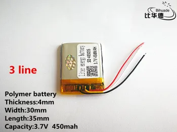 10pcs/lot 3 line Good Qulity 3.7V,450mAH,403035 Polymer lithium ion / Li-ion battery for TOY,POWER BANK,GPS,mp3,mp4
10pcs/lot 3 line Good Qulity 3.7V,450mAH,403035 Polymer lithium ion / Li-ion battery for TOY,POWER BANK,GPS,mp3,mp4