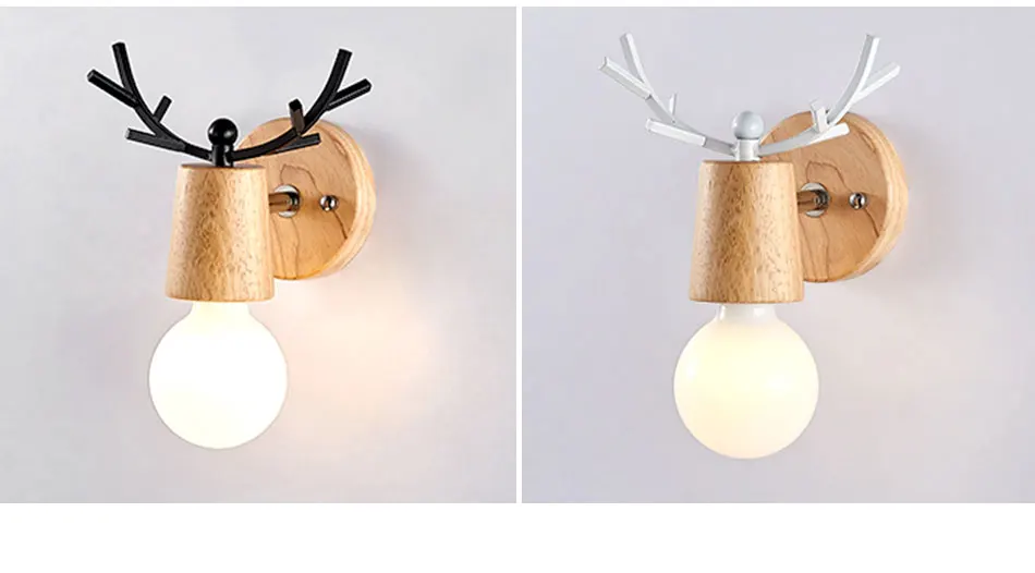 Wooden LED Wall Lamp E27 Bulb Bedroom Light Living Room Hotel Lighting Retro Vintage Stair Indoor Wall Lights Sconce Lamp (13)