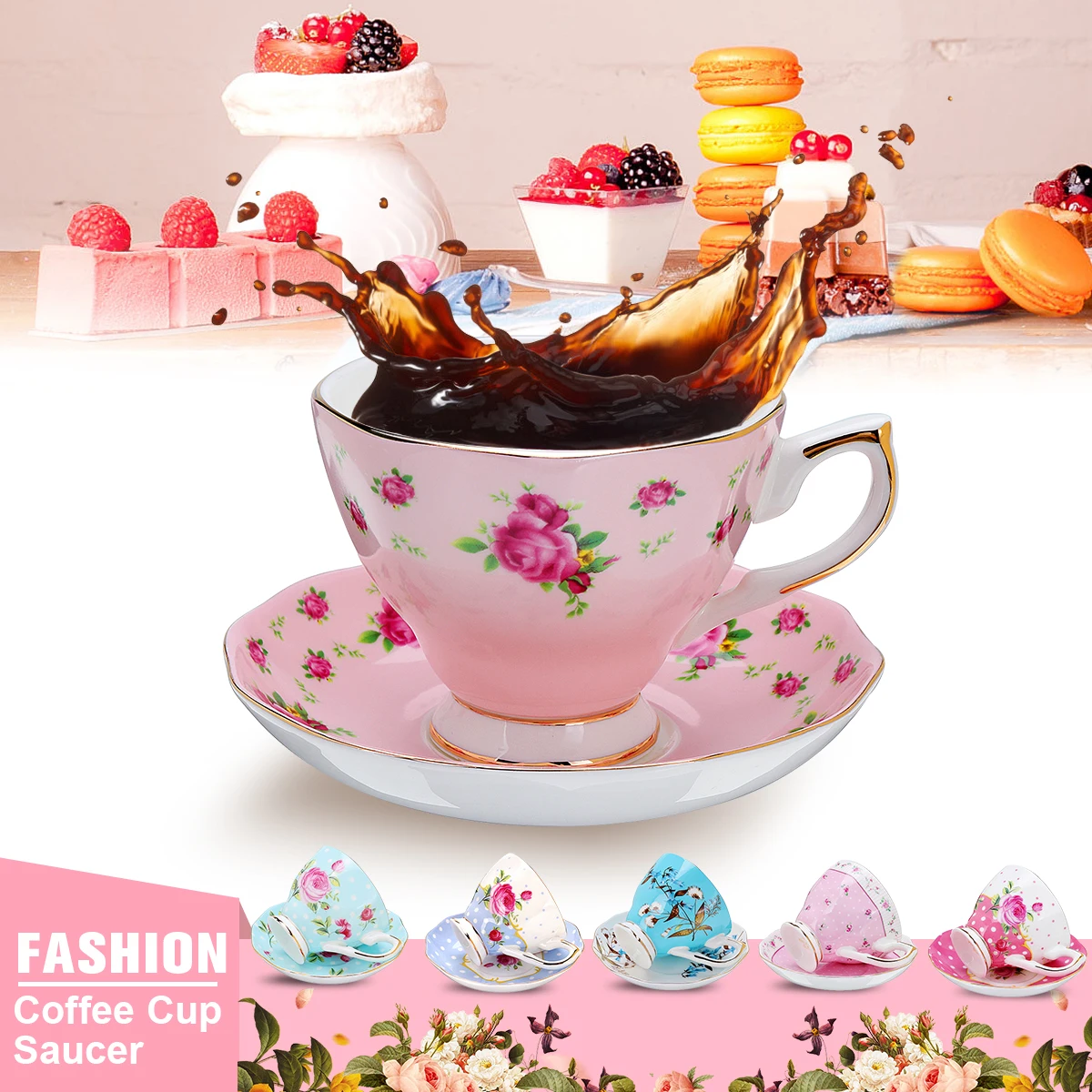 2pcs/set 240ml 8.2oz British Black Tea Set European Style Porcelain Bone China Coffee Cup Saucer Ceramic Flower Teacup Saucer
2pcs/set 240ml 8.2oz British Black Tea Set European Style Porcelain Bone China Coffee Cup Saucer Ceramic Flower Teacup Saucer