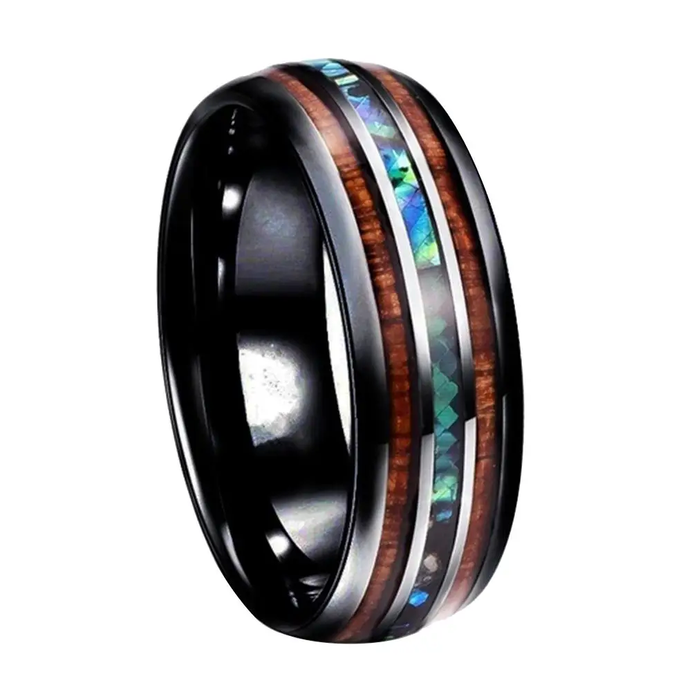 Fashion Unisex Wooden Abalone Shell Titanium Steel Ring Wedding Party Jewelry trendy
Fashion Unisex Wooden Abalone Shell Titanium Steel Ring Wedding Party Jewelry trendy