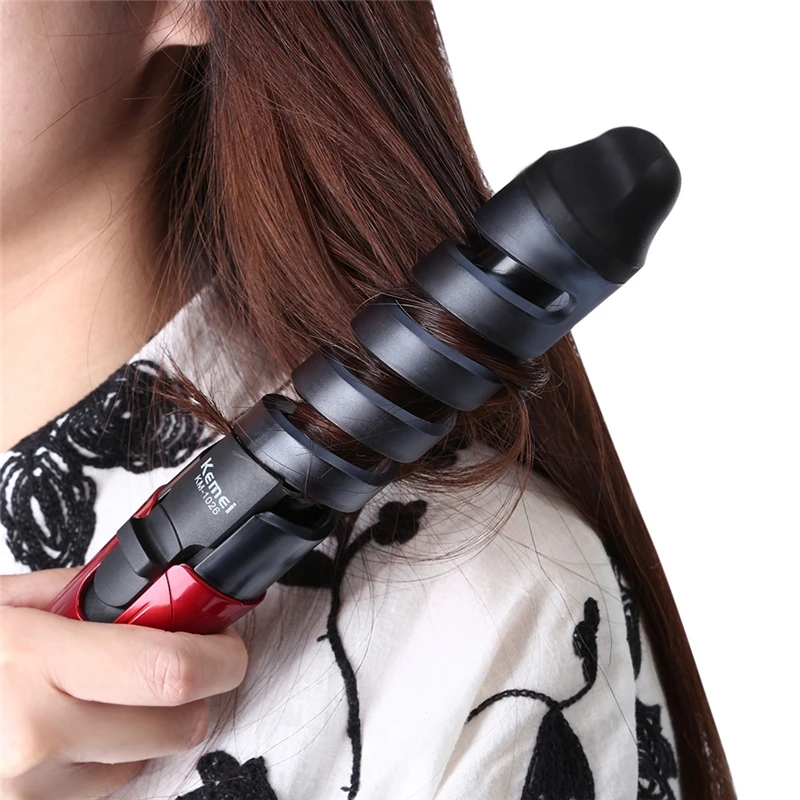 

Kemei Electric Hair Styling110-220V Tool Hair Curler Roller 50W Pro Spiral Curling Iron Wand Curl Styler Styling Tools KM-1026