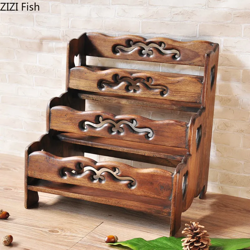 Thai Style Shelves Solid Wood Decoration Storage Rack Kitchen Bathroom Storage Rack Finishing Household Storage Tool
Thai Style Shelves Solid Wood Decoration Storage Rack Kitchen Bathroom Storage Rack Finishing Household Storage Tool